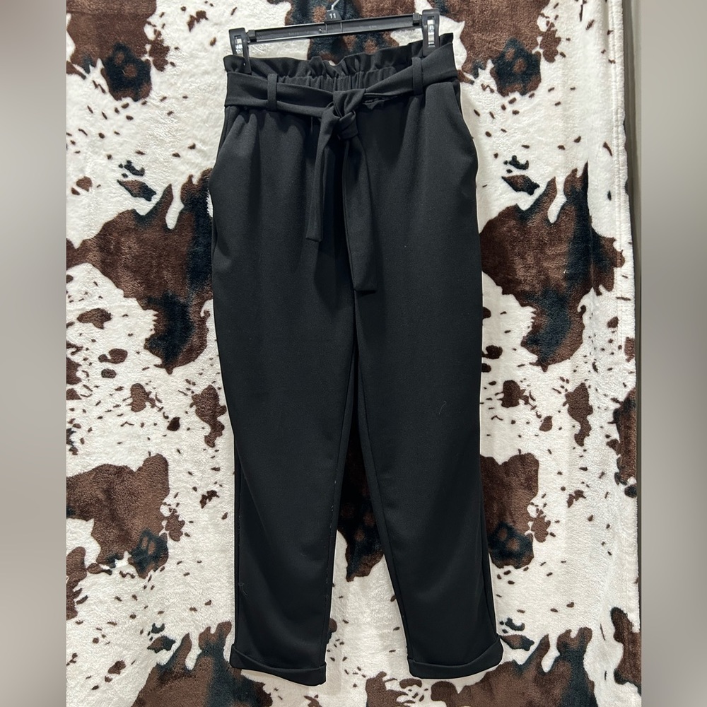 Tie Waist Flowy Dress Pants